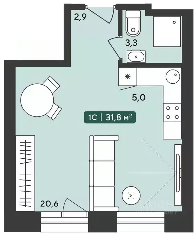 1-к кв. Новосибирская область, Мошковский район, пос. Октябрьский ... - Фото 1