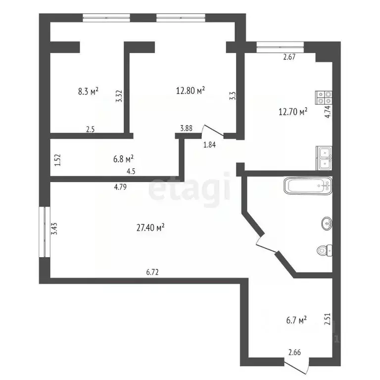 3-к кв. Ямало-Ненецкий АО, Тарко-Сале Пуровский район, Кедровая ул., ... - Фото 1