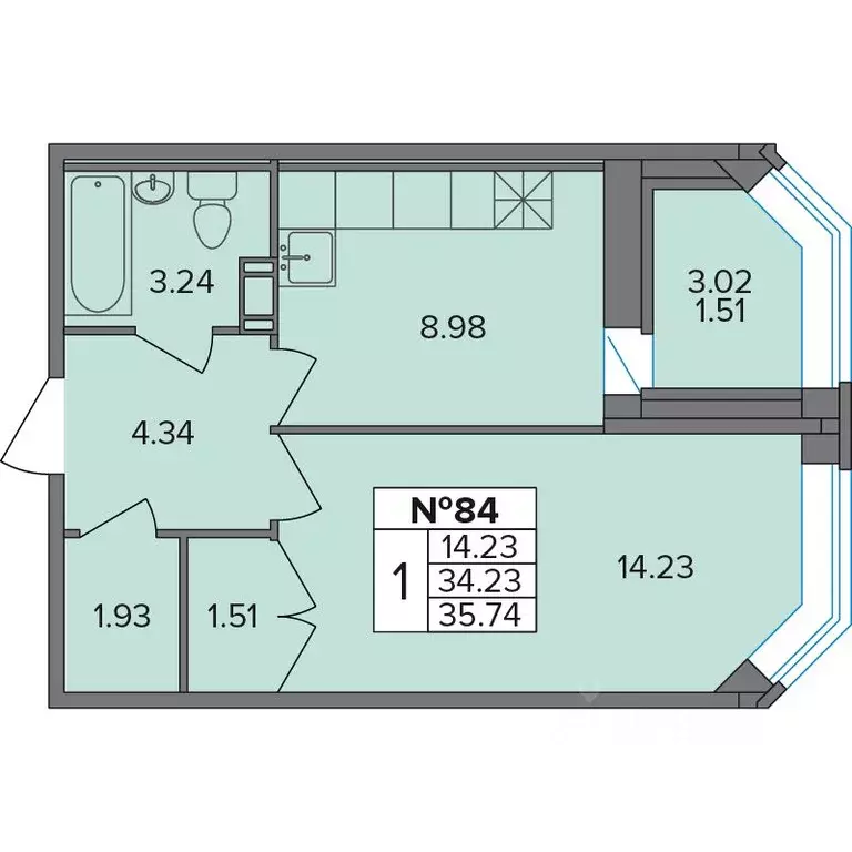 1-к кв. Ленинградская область, Всеволожский район, д. Новое Девяткино, ... - Фото 1