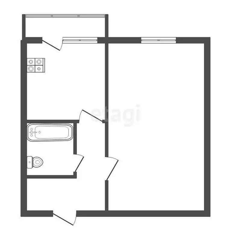 1-комнатная квартира: Пласт, улица Сумина, 1 (34.8 м) - Фото 1