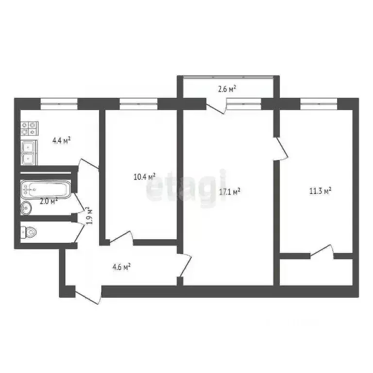 3-к кв. Саратовская область, Балашов ул. Титова, 28 (55.0 м) - Фото 1