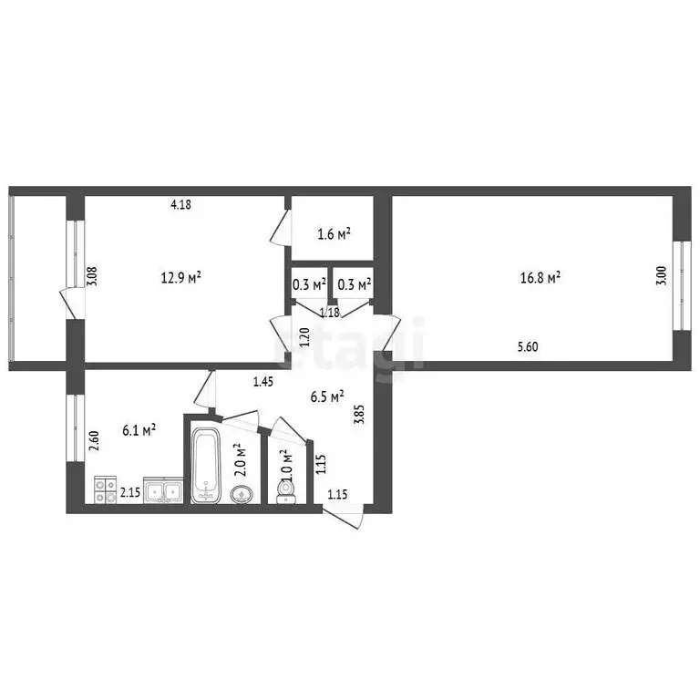2-комнатная квартира: Миасс, бульвар Мира, 7 (47.5 м) - Фото 0