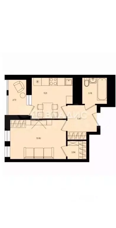 1-к кв. Пензенская область, Пенза ул. Измайлова, 58А (37.04 м) - Фото 2