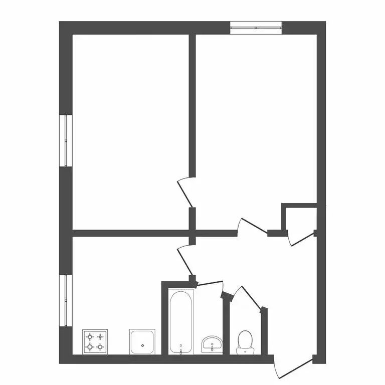 2-комнатная квартира: Тюмень, улица Белинского, 28 (40.8 м) - Фото 0