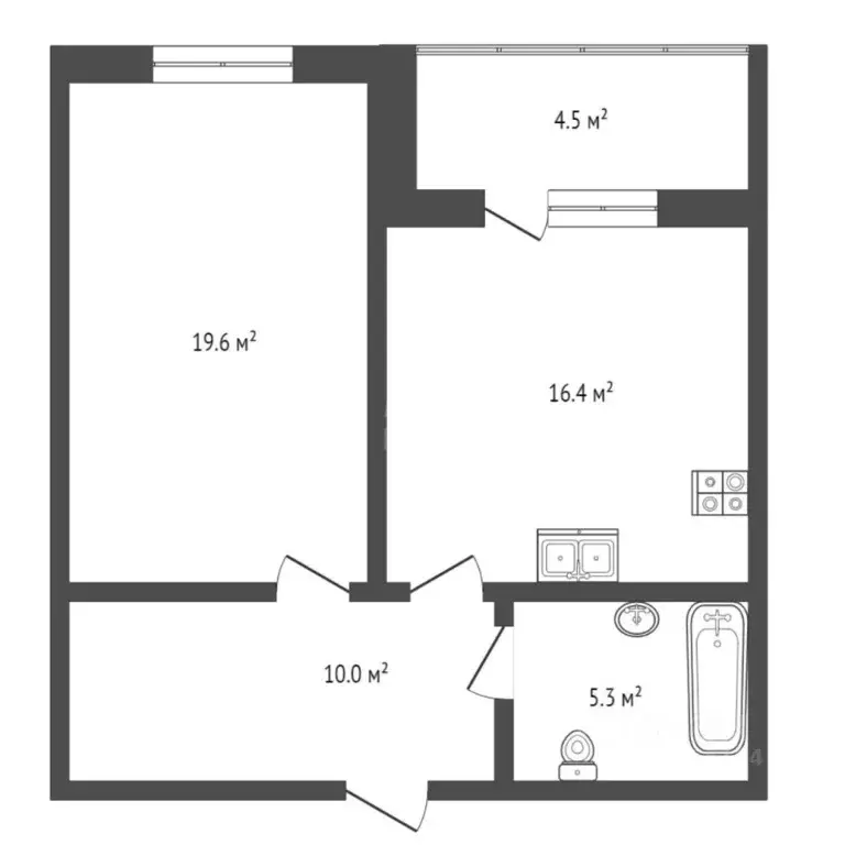 2-к кв. Тюменская область, Тюмень ул. Игоря Комиссарова, 2 (52.0 м) - Фото 2