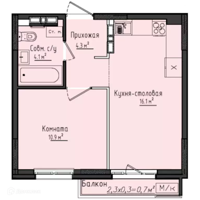 Продаётся 1-к квартира, 36.1 м - Фото 0