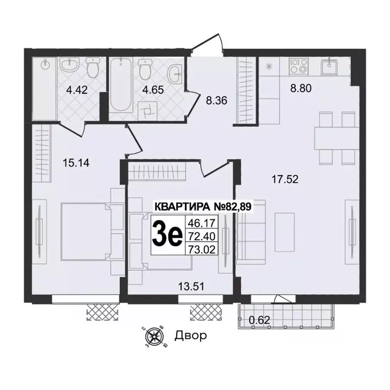 3-к кв. Владимирская область, Муром ул. 1-я Новослободская (73.02 м) - Фото 0