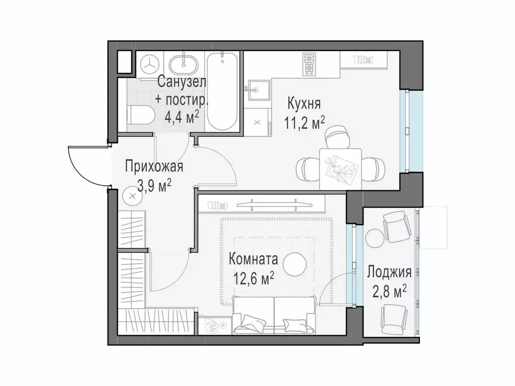 1-комнатная квартира: Пушкино, микрорайон Новое Пушкино, к27 (32.1 м) - Фото 1