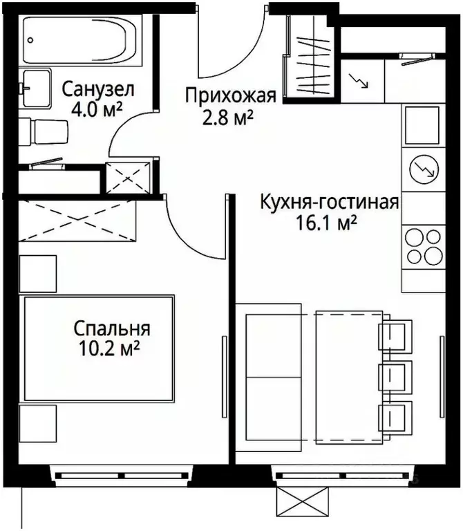 1-к кв. Московская область, Ленинский городской округ, д. Сапроново, ... - Фото 1
