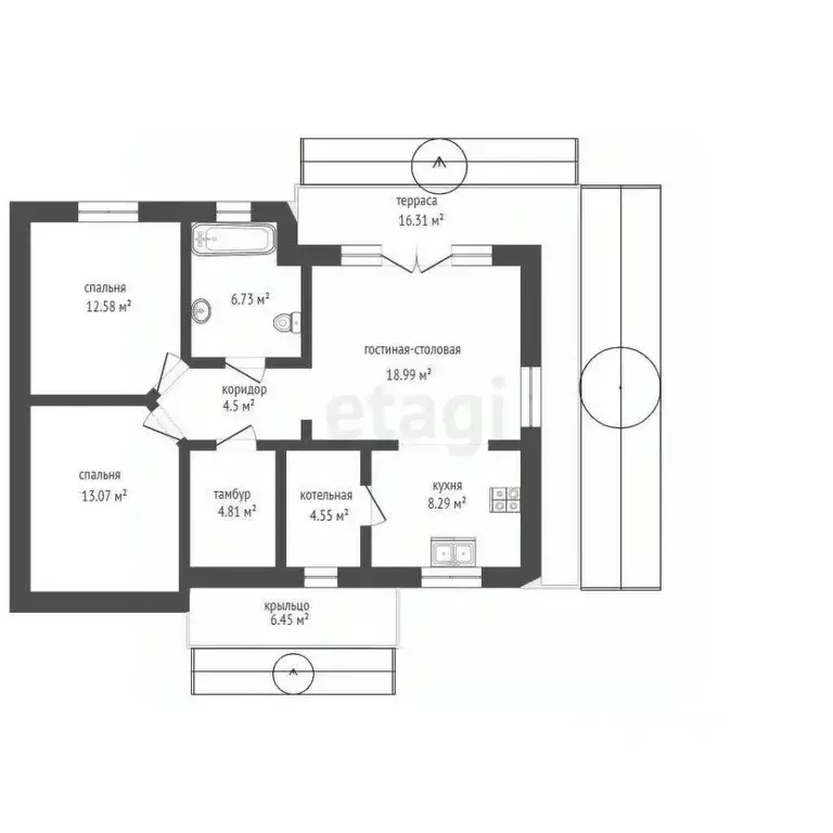 Дом в Севастополь ул. 3-я Комендорская, 10 (111 м) - Фото 2