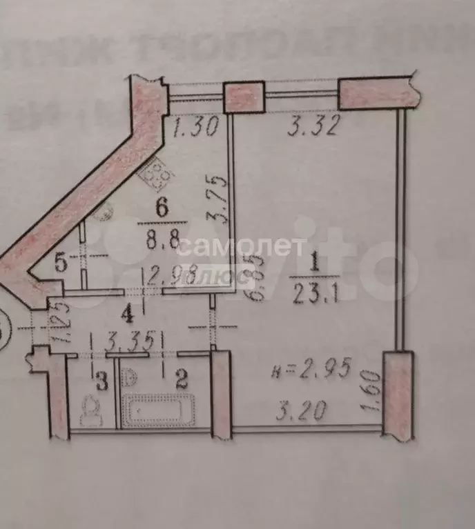 1-к. квартира, 41,1 м, 2/4 эт. - Фото 0
