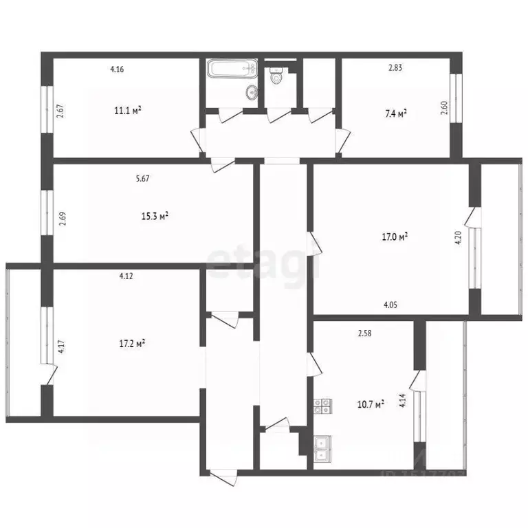 5-к кв. Ямало-Ненецкий АО, Ноябрьск ул. Владимира Высоцкого, 22 (104.5 ... - Фото 2