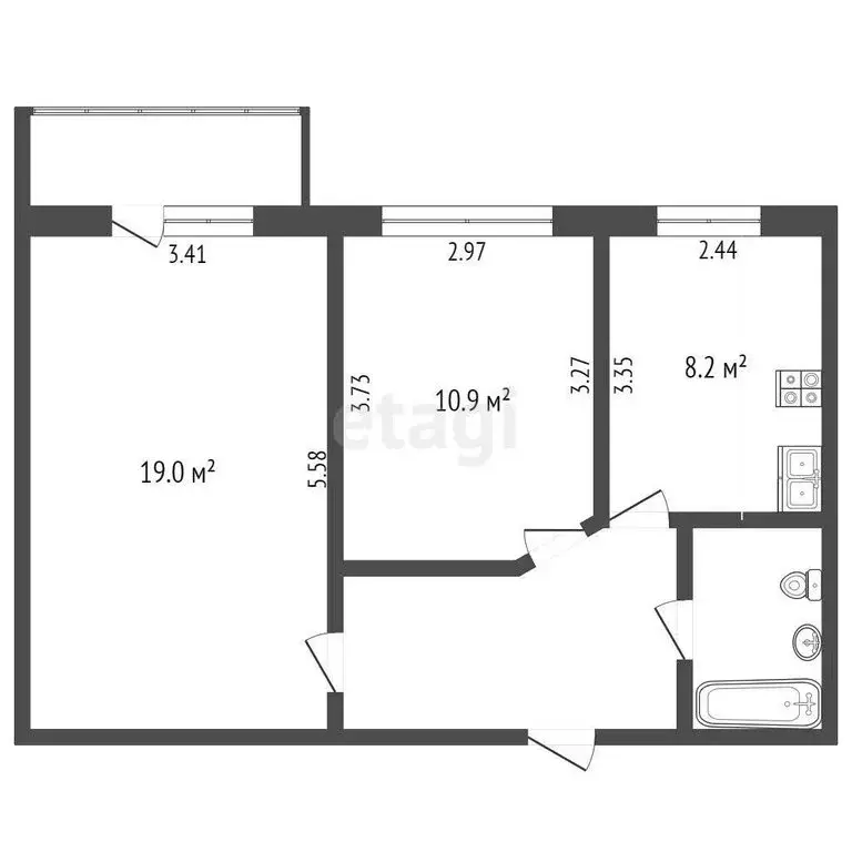 2-комнатная квартира: Челябинск, Черкасская улица, 2А (54.9 м) - Фото 0
