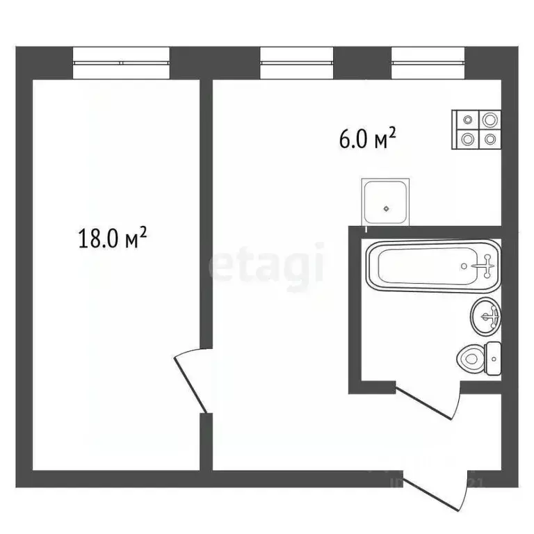 2-к кв. Костромская область, Кострома Лагерная ул., 34А (41.2 м) - Фото 1