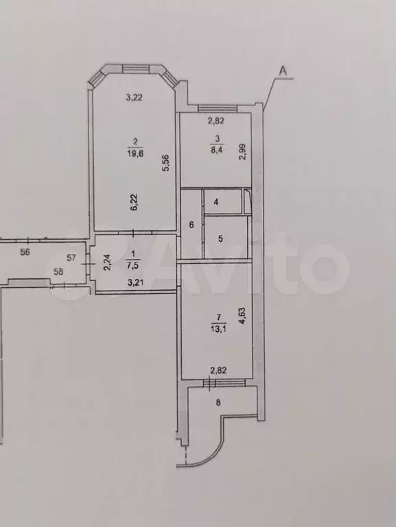 2-к. квартира, 55,4 м, 10/14 эт. - Фото 0