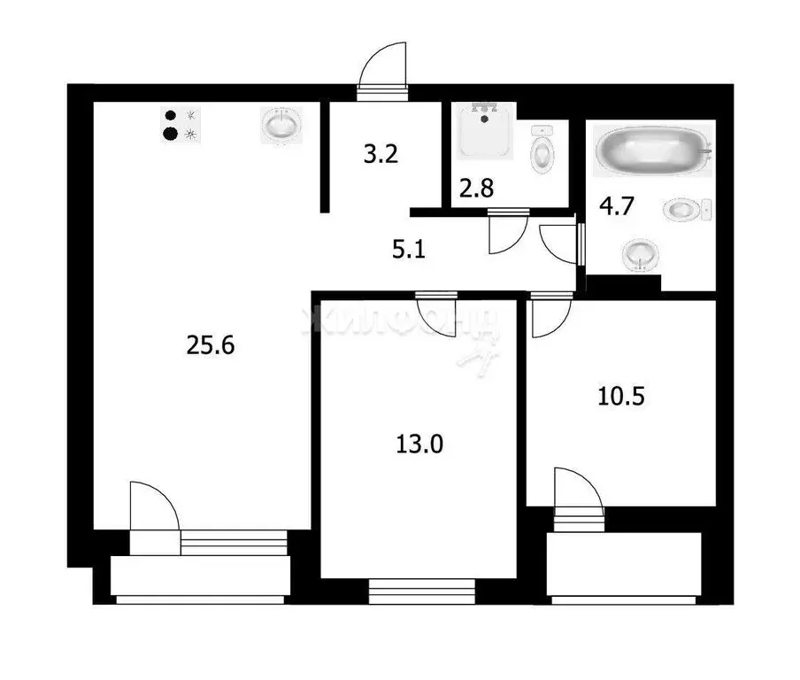 3-комнатная квартира: Новосибирск, улица Шевченко, 19/1к1 (64.9 м) - Фото 0