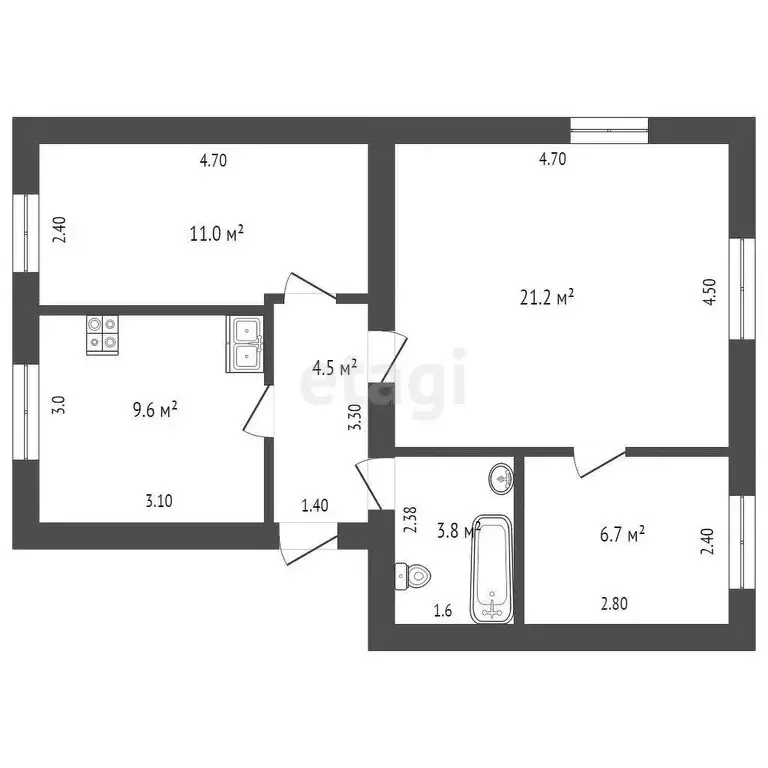 3-комнатная квартира: Саранск, переулок Чайковского, 1А (57 м) - Фото 0