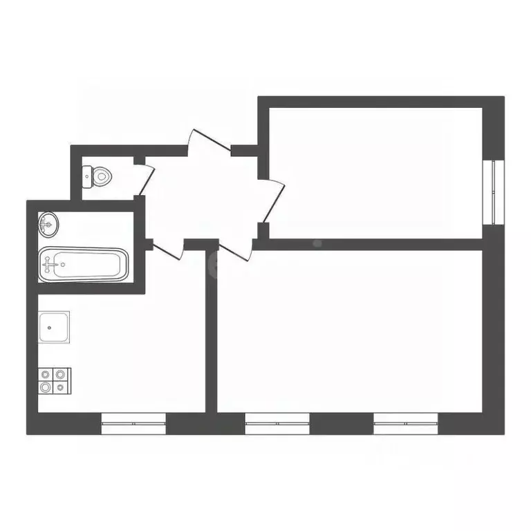 2-к кв. Тульская область, Заокский рп проезд Капитанский, 3 (42.0 м) - Фото 1