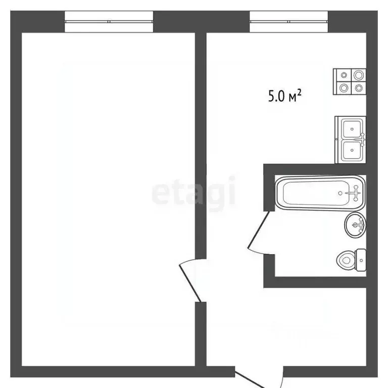 1-к кв. Севастополь ул. Хрусталева, 69 (31.3 м) - Фото 0