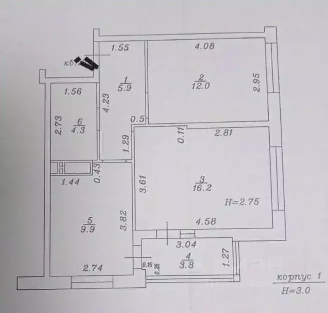 2-к кв. Краснодарский край, Анапа Анапское ш., 18к1 (52.1 м) - Фото 2