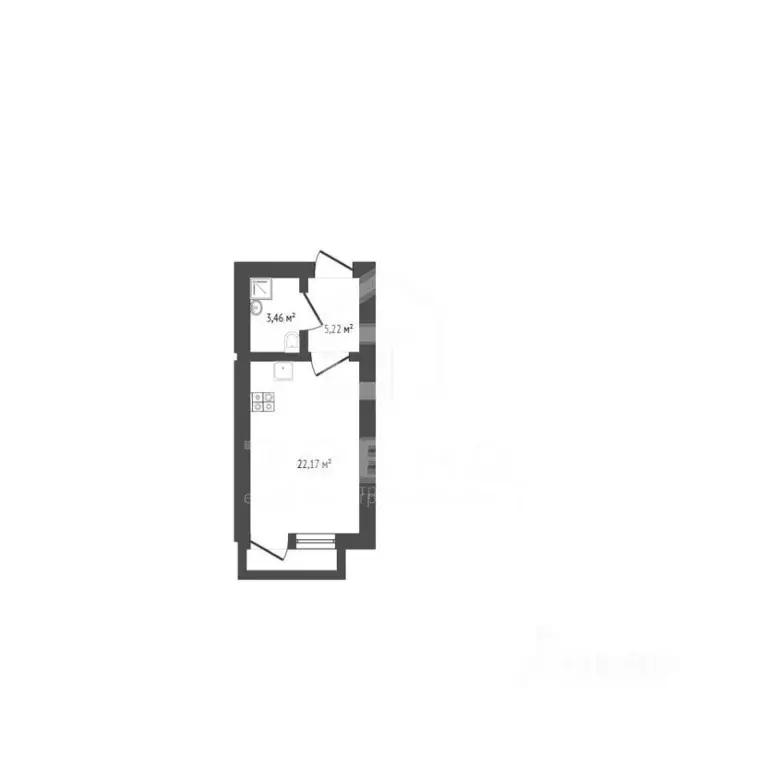 Студия Санкт-Петербург Богатырский просп., 2А (31.0 м) - Фото 2