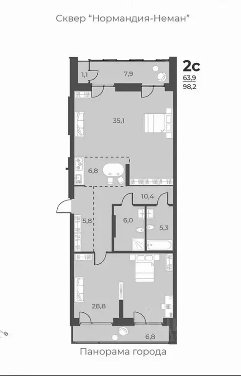 2-к кв. Новосибирская область, Новосибирск ул. Аэропорт, 49 (98.0 м) - Фото 0