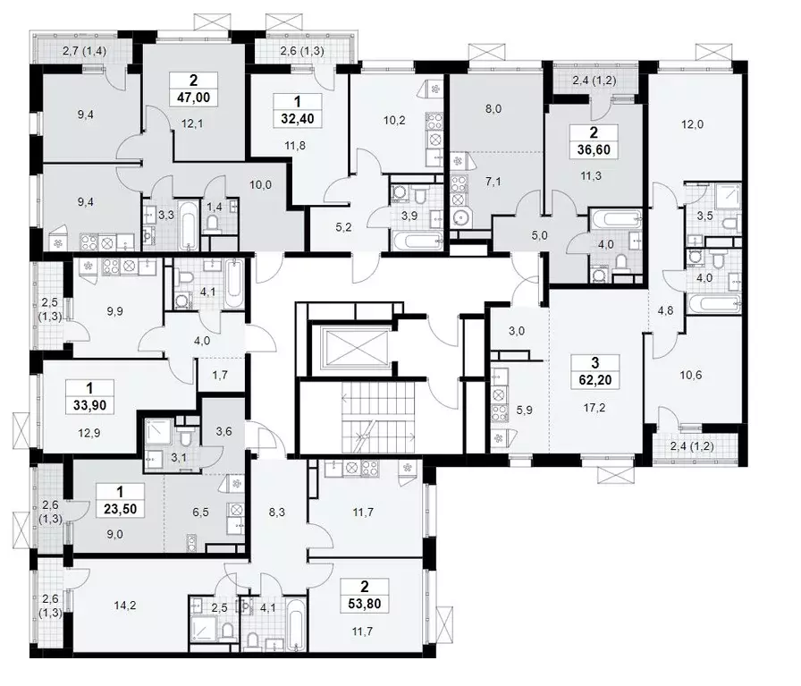 2-к кв. Москва Родные кварталы жилой комплекс, 2 (53.8 м) - Фото 1