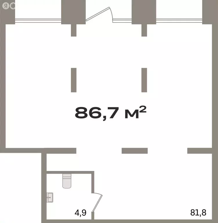 Помещение свободного назначения (86.69 м) - Фото 1