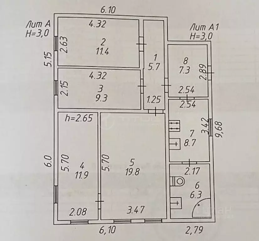 Дом в Калужская область, Калуга Тарутинская ул., 21 (80 м) - Фото 2