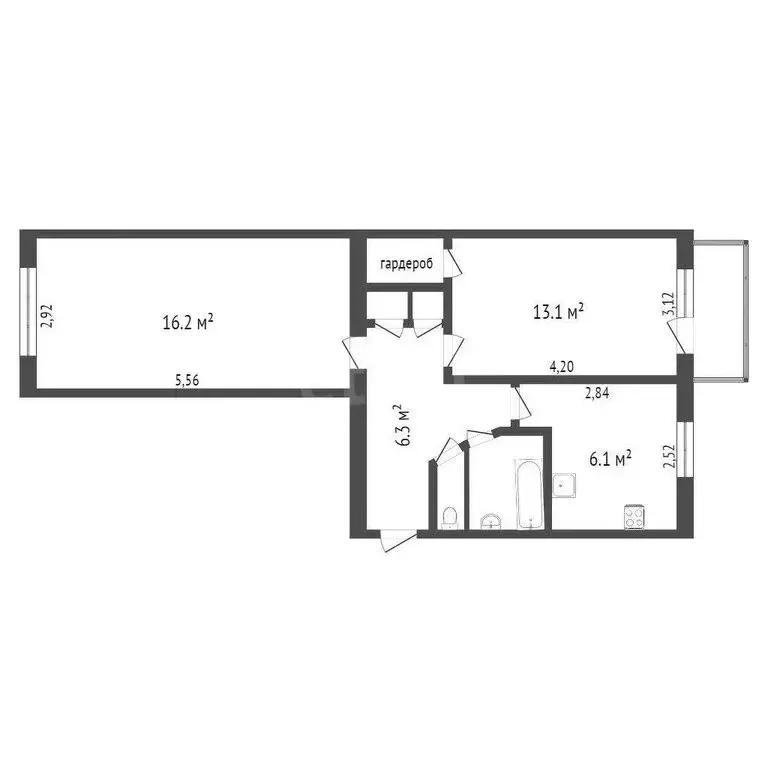 2-комнатная квартира: Воронеж, улица Героев Сибиряков, 83 (45 м) - Фото 1