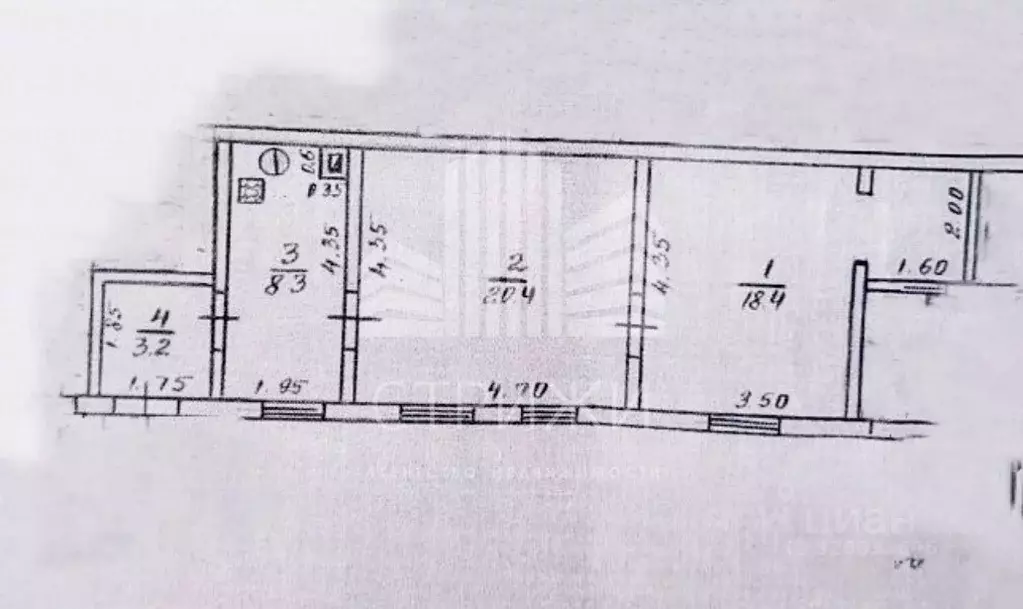2-к кв. Самарская область, Кинель-Черкасский район, Кротовка с/пос, с. ... - Фото 1