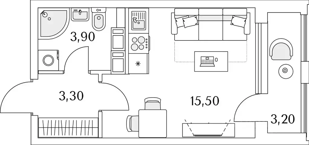 Студия Санкт-Петербург Планерная ул., 99 (24.3 м) - Фото 0