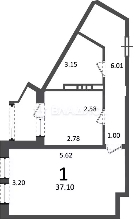 1-комнатная квартира: деревня Раёво, Ирландская улица, 4к2 (37.1 м) - Фото 1