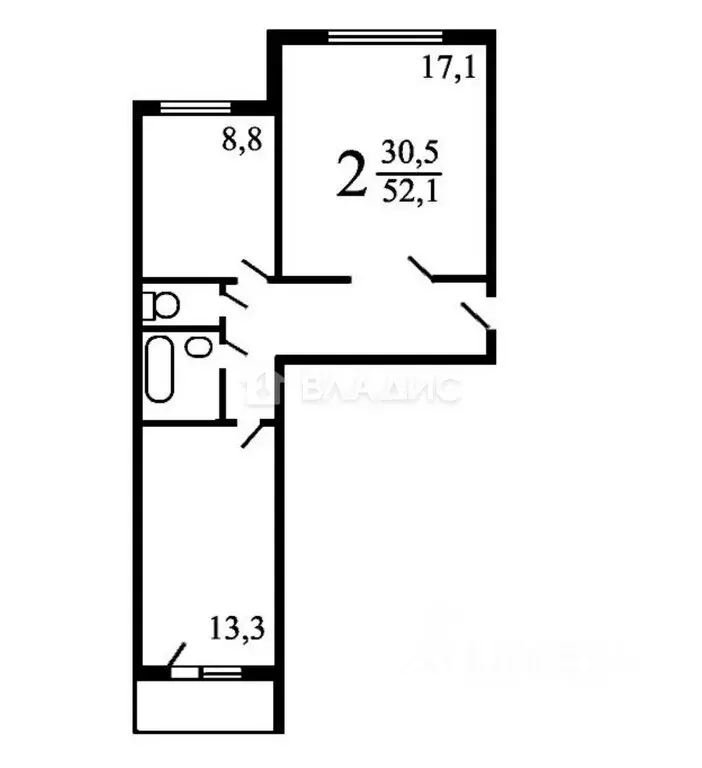 2-комнатная квартира: Москва, Енисейская улица, 26 (71 м) - Фото 1