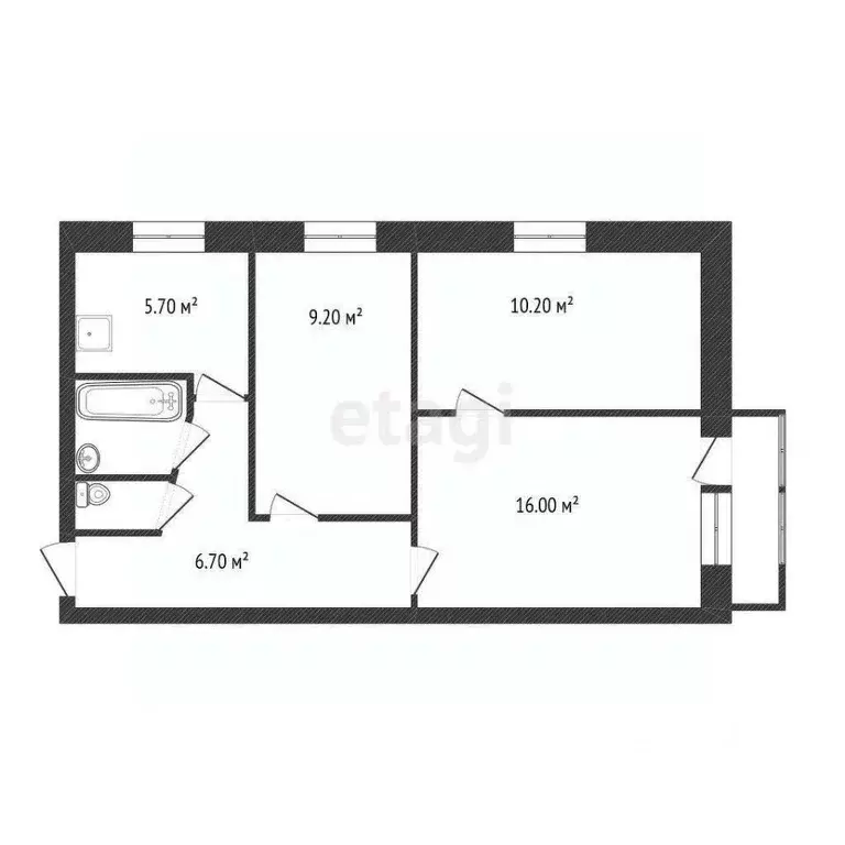 3-к кв. Красноярский край, Красноярск ул. 2-я Хабаровская, 8А (59.0 м) - Фото 2