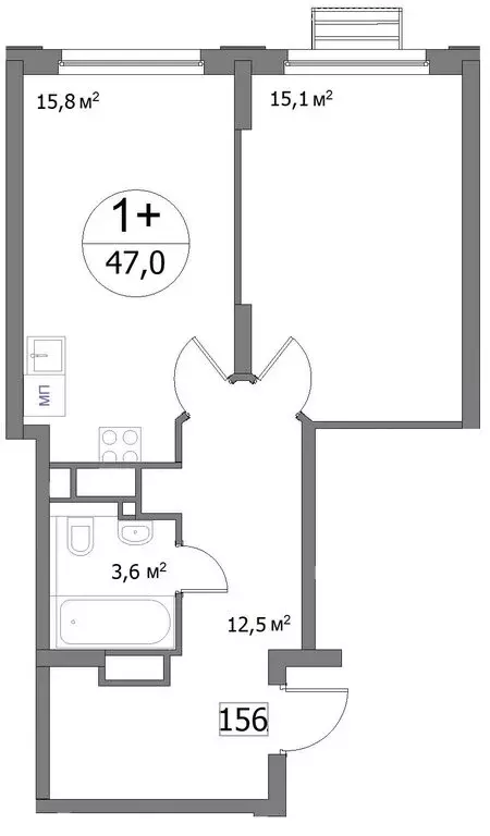 1-комнатная квартира: Нижний Новгород, улица Сергея Акимова, 50 (47 м) - Фото 1