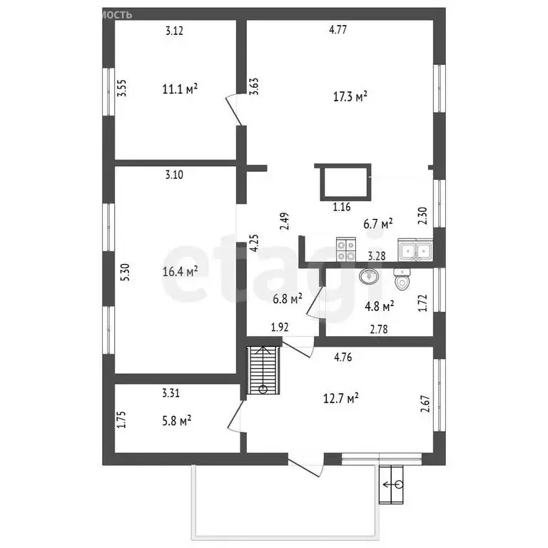 Дом в Новокузнецк, Нерчинская улица (63.1 м) - Фото 1