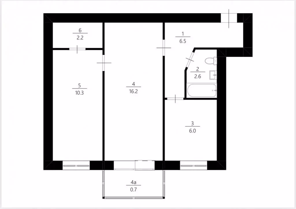 2-комнатная квартира: Евпатория, улица Фрунзе, 50 (44.3 м) - Фото 2