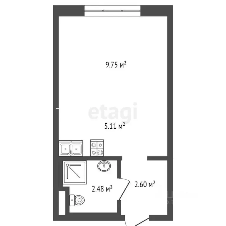 Студия Москва Ютаново жилой комплекс, 5 (19.94 м) - Фото 1