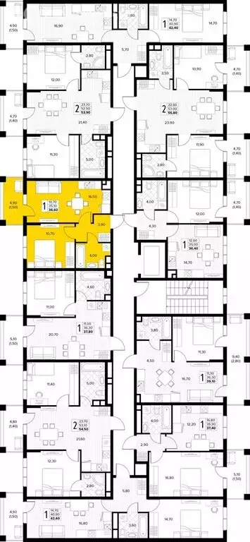 1-комнатная квартира: Сукко, жилой комплекс Кипарис (36.6 м) - Фото 1