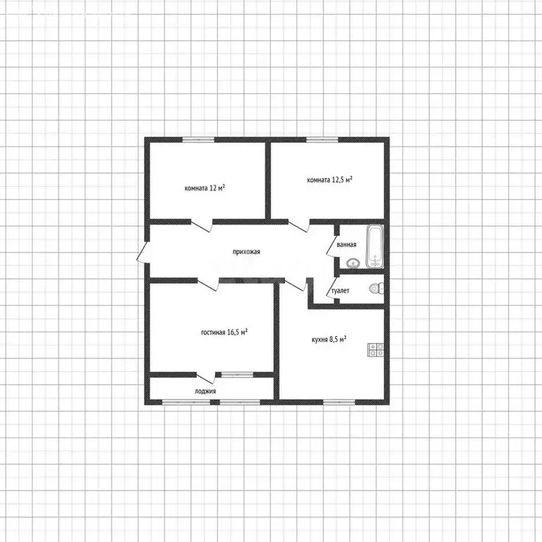 3-комнатная квартира: Майкоп, улица 12 Марта, 152 (65.3 м) - Фото 0