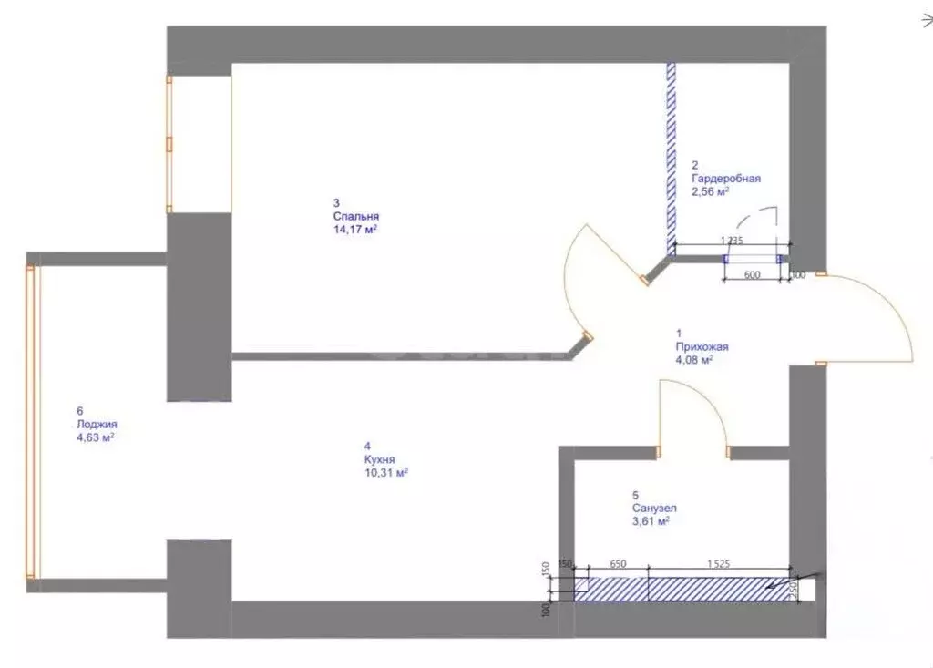 1-комнатная квартира: Казань, Портовая улица, 37 (33.7 м) - Фото 1