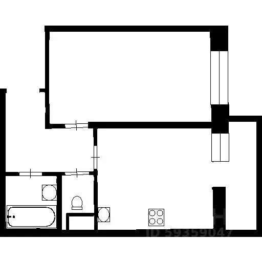 1-к кв. Санкт-Петербург ул. Бутлерова, 11к4 (41.8 м) - Фото 1