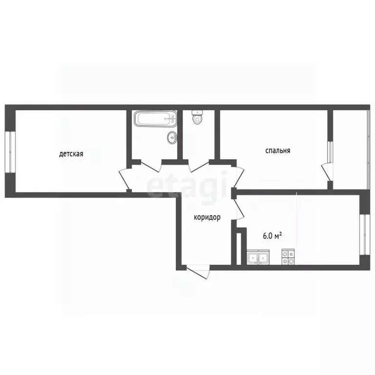 2-к кв. Вологодская область, Харовск ул. Куйбышева, 13 (48.5 м) - Фото 2