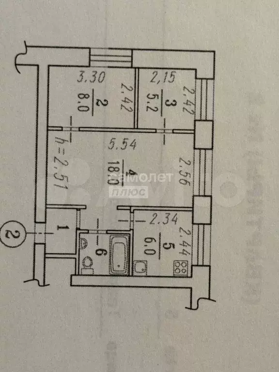 3-к. квартира, 42 м, 1/5 эт. - Фото 0
