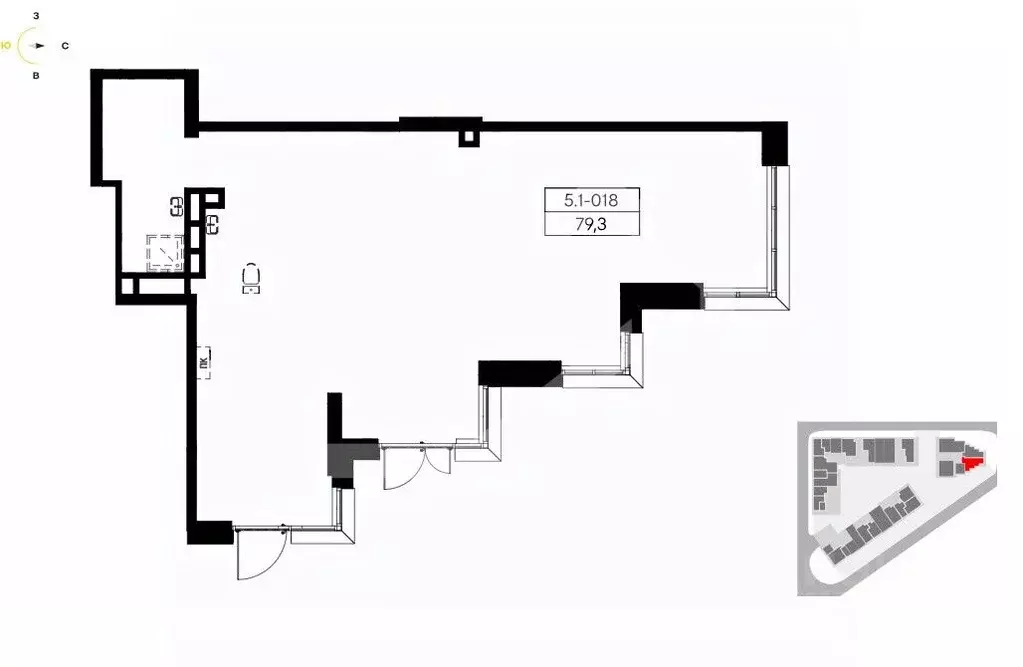 Торговая площадь в Москва Дзен-кварталы жилой комплекс (79 м) - Фото 2