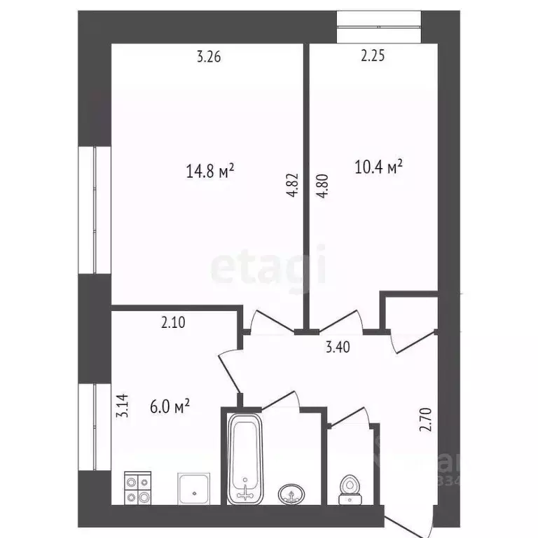 2-к кв. Тюменская область, Тюмень Мелиораторов мкр, ул. Мелиораторов, ... - Фото 2