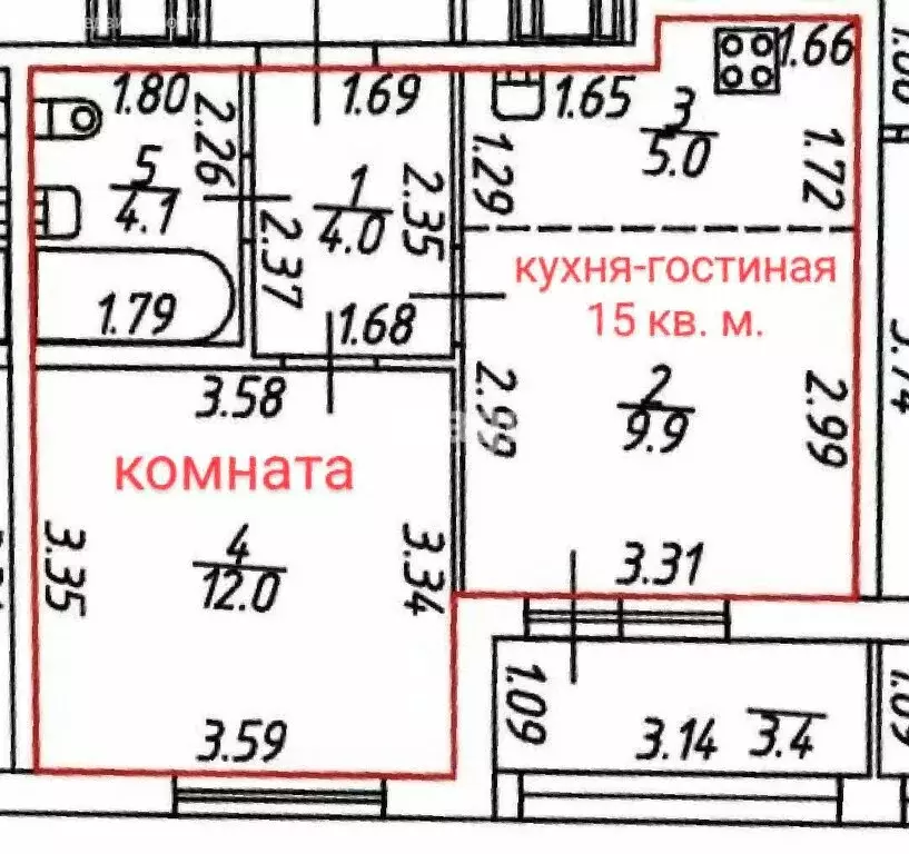 1-комнатная квартира: Санкт-Петербург, проспект Крузенштерна, 2 (37 м) - Фото 0