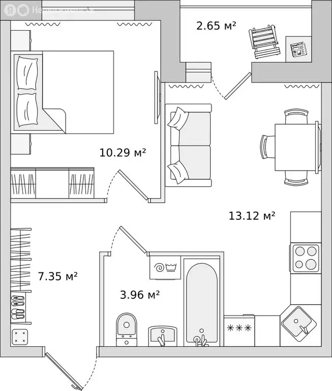 1-комнатная квартира: Мурино, улица Шоссе в Лаврики, 51 (33.8 м) - Фото 0