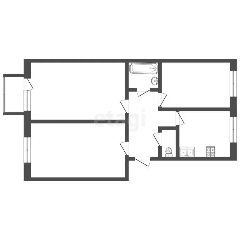 2-комнатная квартира: Троицк, улица имени Н.В. Гоголя, 11 (58.9 м) - Фото 1